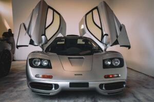 Silver McLaren F1 with Doors Up